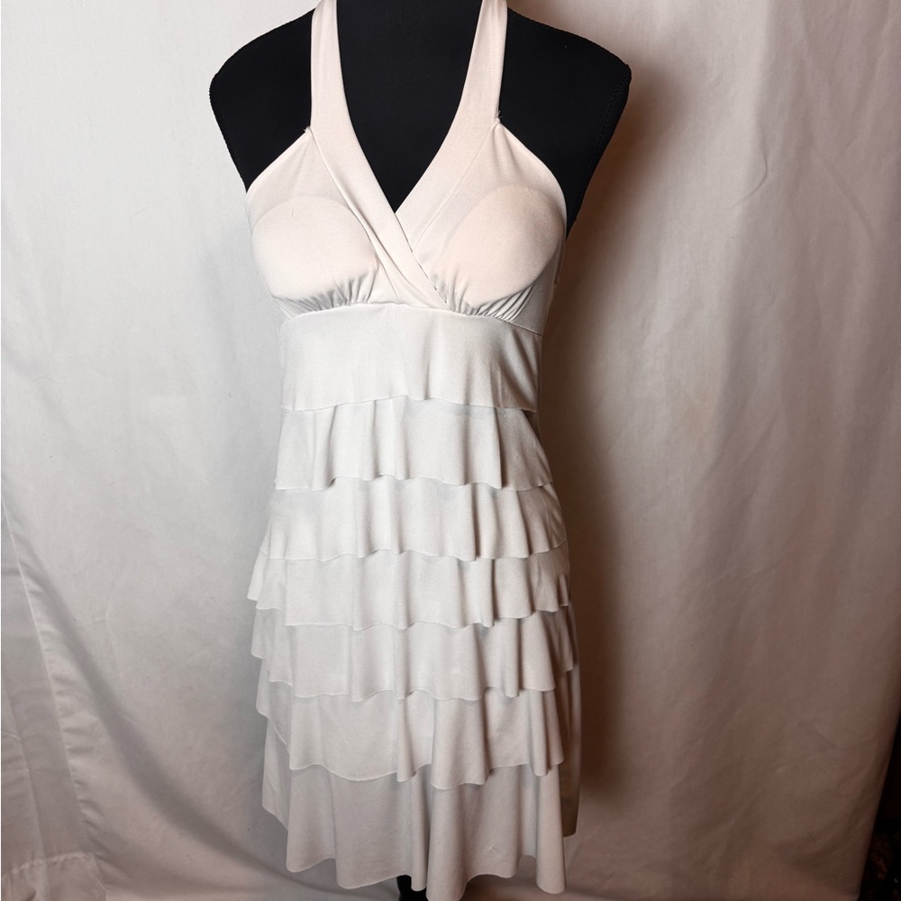 Elegant White Halter Dress
